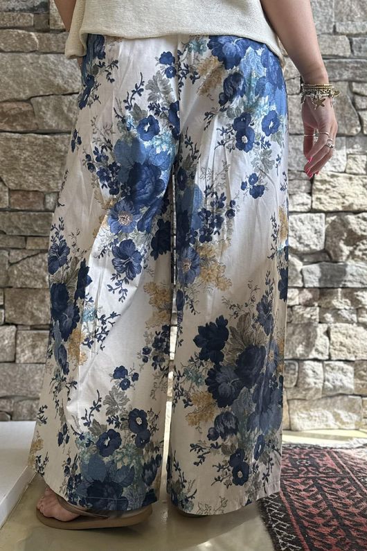 Country Garden Chintz Palazzo French Navy